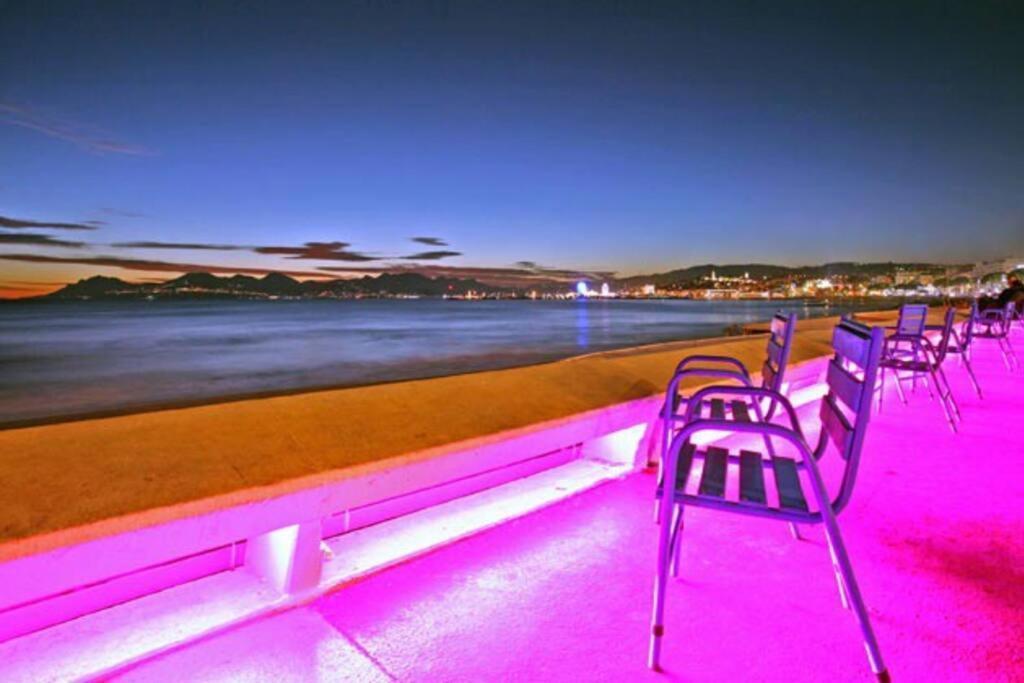 Cannes Palm Beach Parking, Clim, Wifi Plage 2' A Pieds Eksteriør bilde