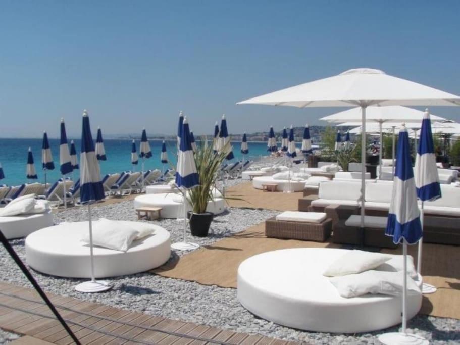 Cannes Palm Beach Parking, Clim, Wifi Plage 2' A Pieds Eksteriør bilde