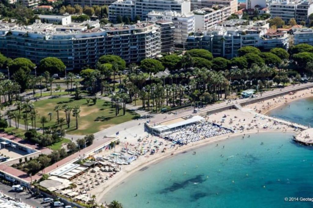 Cannes Palm Beach Parking, Clim, Wifi Plage 2' A Pieds Eksteriør bilde